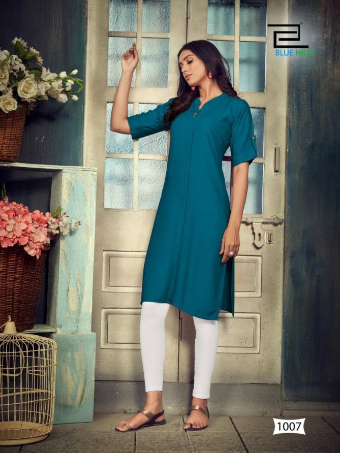 Blue Hills Colorbar 10 Ethnic Daily Wear Rayon Designer Kurti Collection
